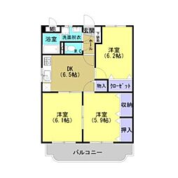 ユーミーカブキ 3DKの間取図画像