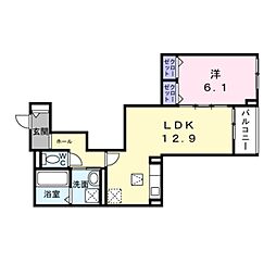 CASA SERENA 1LDKの間取図画像