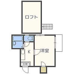 レディバック西新 1Kの間取図画像