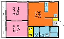 キャッスルコースト3 2LDKの間取図画像