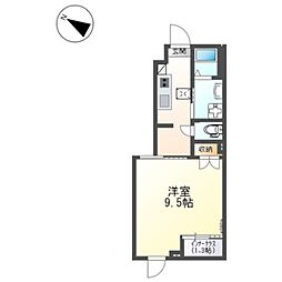 ドルチェ 1Kの間取図画像