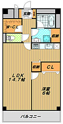 コーポエバーグリーン 1LDKの間取図画像