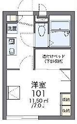 レオパレスリュビ 1Kの間取図画像