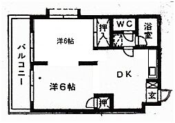 フォレスト ワンルームの間取図画像