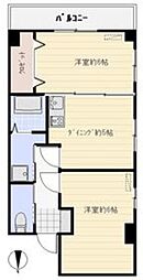 エムケイパレス 2DKの間取図画像