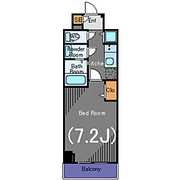 グランド・ガーラ銀座 1Kの間取図画像