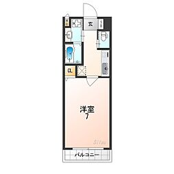 Rakan伊丹 1Kの間取図画像