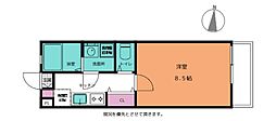 アフェット院内2 1Kの間取図画像