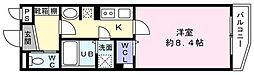 ヴィラルミエール 1Kの間取図画像