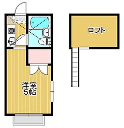 ウエスト・ヴュー 1Kの間取図画像
