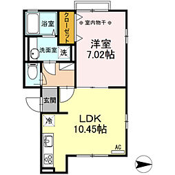メゾンルミエール 1LDKの間取図画像