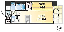 ESRISE神戸三宮山手通壱番館 1LDKの間取図画像