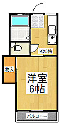 ひまわりハイツ 1Kの間取図画像