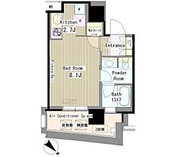 マイタワーレジデンス 1Kの間取図画像