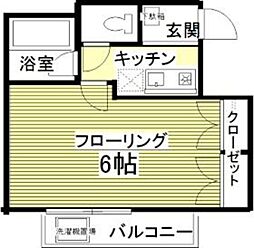 ピアーチェ落合 1Kの間取図画像