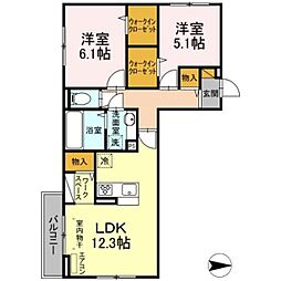 ハイピクチャーE 2LDKの間取図画像