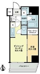 グランマーチ芝公園 1DKの間取図画像