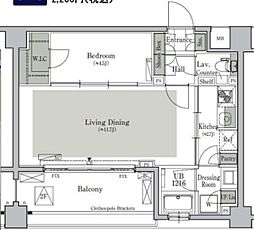 パークキューブ西ヶ原ステージ 地下1階1LDKの間取り