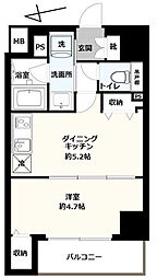 ハーモニーレジデンス東京羽田スカイブリッジ 1DKの間取図画像
