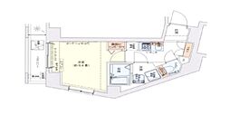 ドルチェ東新宿 1Kの間取図画像