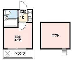 ニューハウス志木 1Kの間取図画像