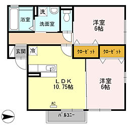 アネックス飯田 2LDKの間取図画像