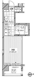 カスタリア麻布十番七面坂 ワンルームの間取図画像