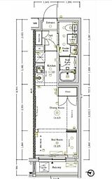アクサス東京ウエスト練馬 1DKの間取図画像