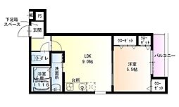 近鉄大阪線 弥刀駅 徒歩5分の賃貸アパート 3階1LDKの間取り