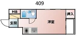 TOP新小岩No1 ワンルームの間取図画像