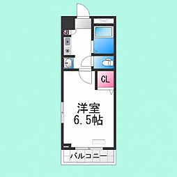 三国ケ丘ピア 1Kの間取図画像