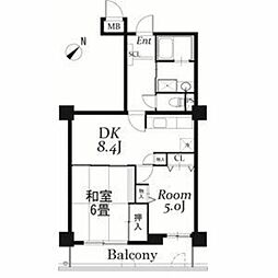 ドルミ若葉 2DKの間取図画像