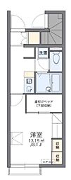 レオパレスMUTSUMI 1Kの間取図画像
