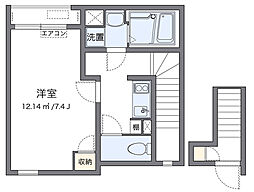 クレイノ雅 1Kの間取図画像