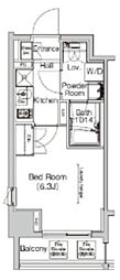 プラウドフラット門前仲町4 1Kの間取図画像