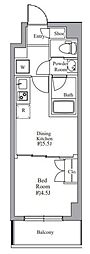 ハーモニーレジデンス高田馬場 1DKの間取図画像