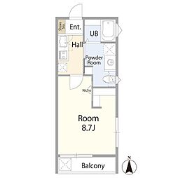Chanter南町田 1Kの間取図画像