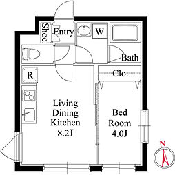 新宿区大久保2丁目マンション 1LDKの間取図画像