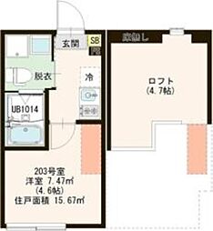 LeaLea ワンルームの間取図画像