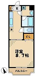 エスペランサクリア 1DKの間取図画像