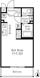小竹レジデンス 1階ワンルームの間取り