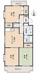 ユートピア21 3DKの間取図画像