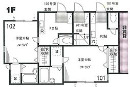 ストロイエ 1階1Kの間取り