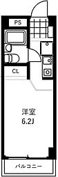 北綾瀬パークスクエア ワンルームの間取図画像
