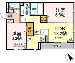 セントラーレ 2LDKの間取図画像