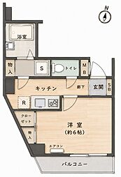 エクセリア新宿第3 1Kの間取図画像