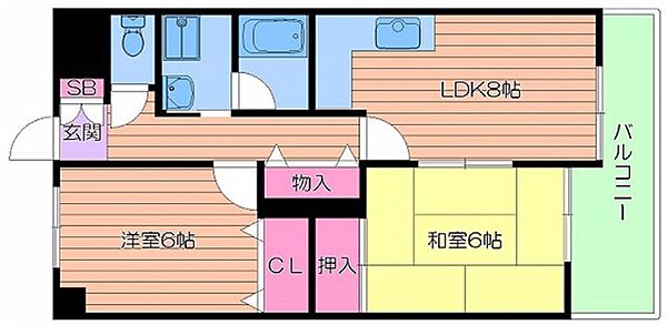 大阪府大阪市城東区中央１丁目(賃貸マンション2DK・3階・50.00㎡)の写真 その2