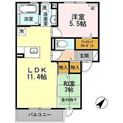 サンク・トリアノン 2LDKの間取図画像