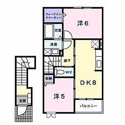 昴 2DKの間取図画像