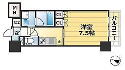 プラネソシエ神戸元町 1Kの間取図画像